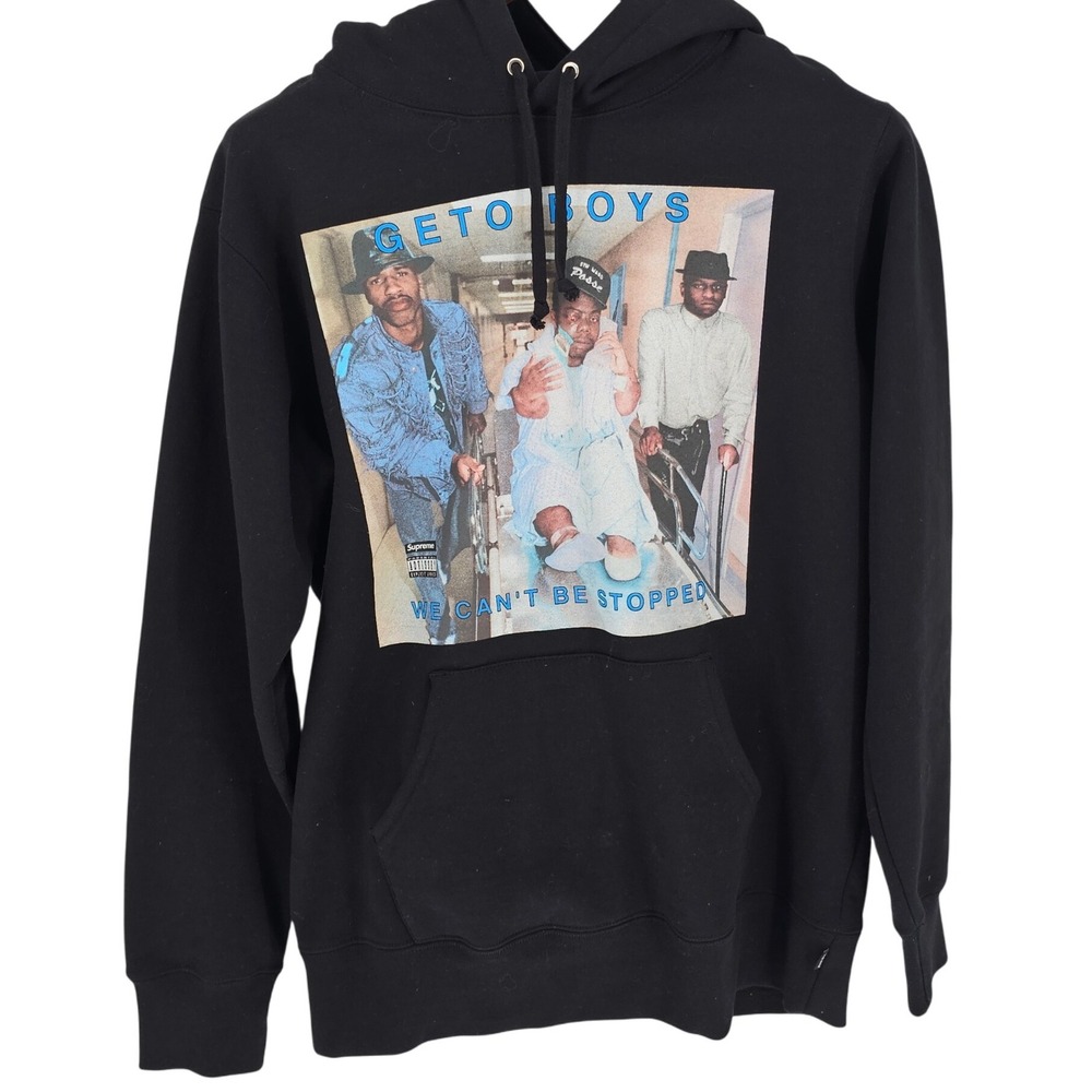 SUPREME Geto Boys We Cant Be Stopped Rap A Lot‎ Records Black Hoodie Men's